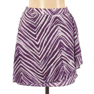 BCBGMaxAzria Mini Skirt Purple White Zebra